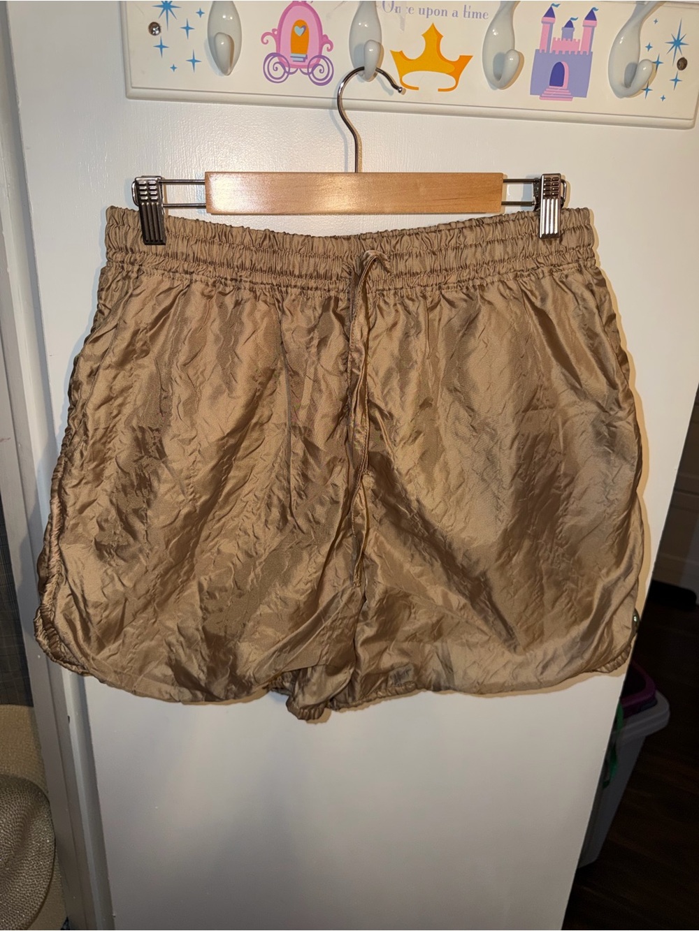 Forever 21 Lightweight Tan Drawstring Athletic Shorts